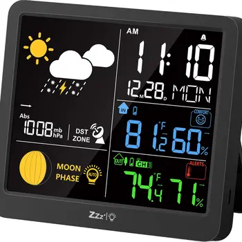 One transmitter color screen digital wireless backlight hygrometer meter weather station with temperature humidity sensor
