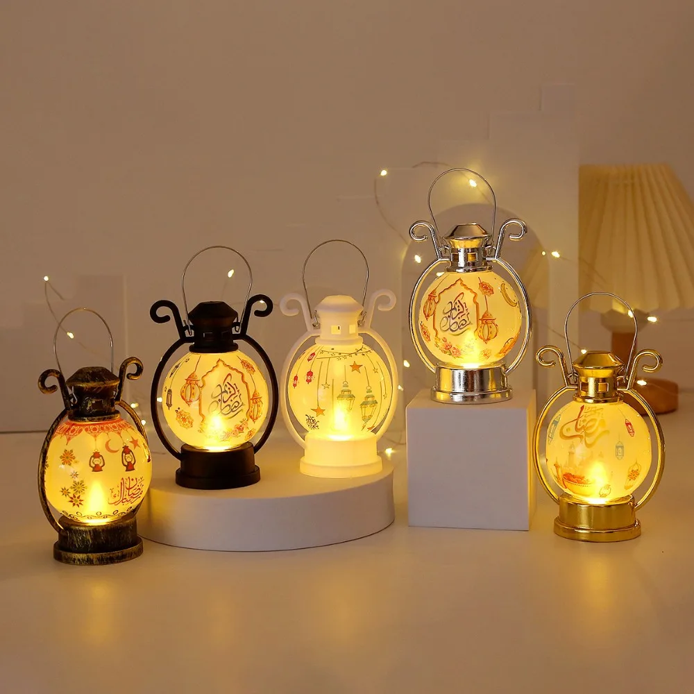 1PC Ramadan Wind Light LED Electronic Candle Night Lights, Castle Candle Lamp, Star Moon Wind Lamp, Small lantern Candle Holder