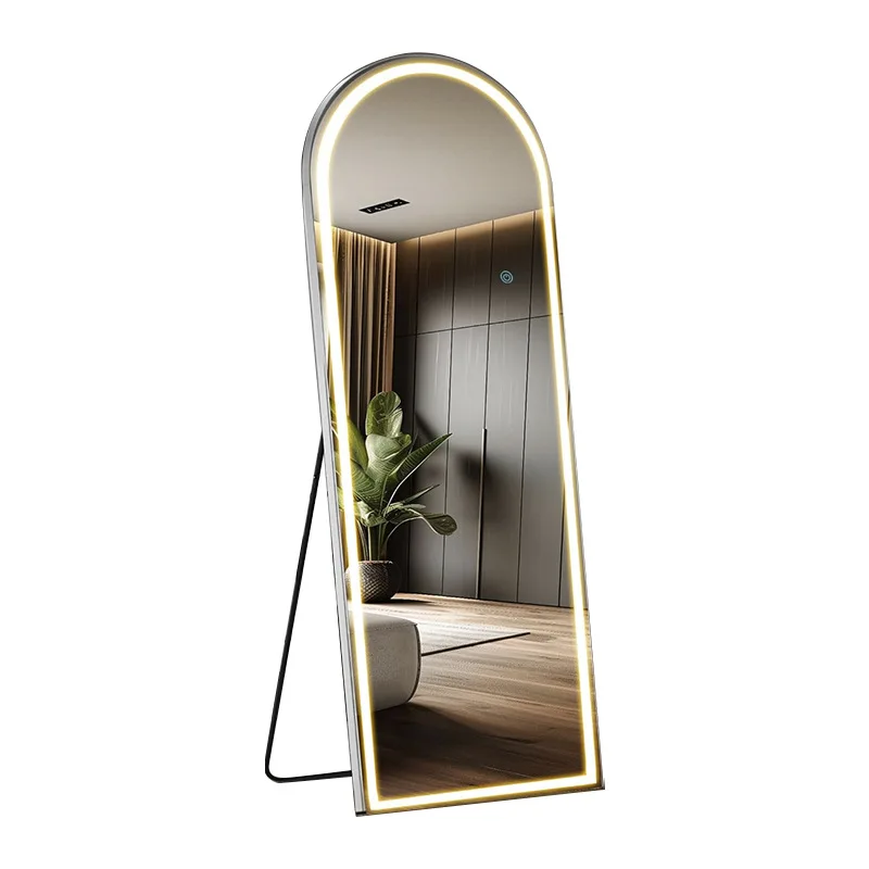 

Arched smart full-length mirror with light touch screen barber shop long mirror led light LED lighting