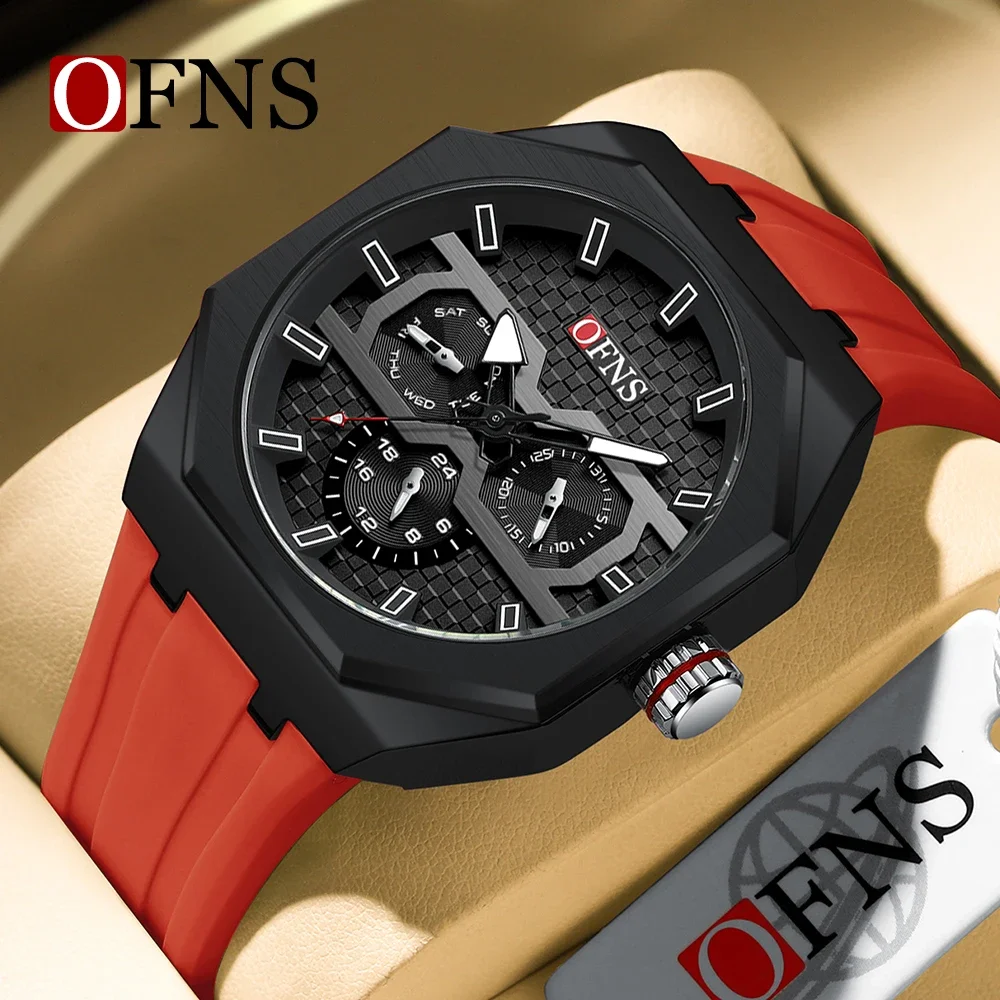 OFNS Top of the line 8023 New Quartz Watch Men's High Quality Stainless Steel Watch Waterproof Timing Men's Quartz Watch 2024