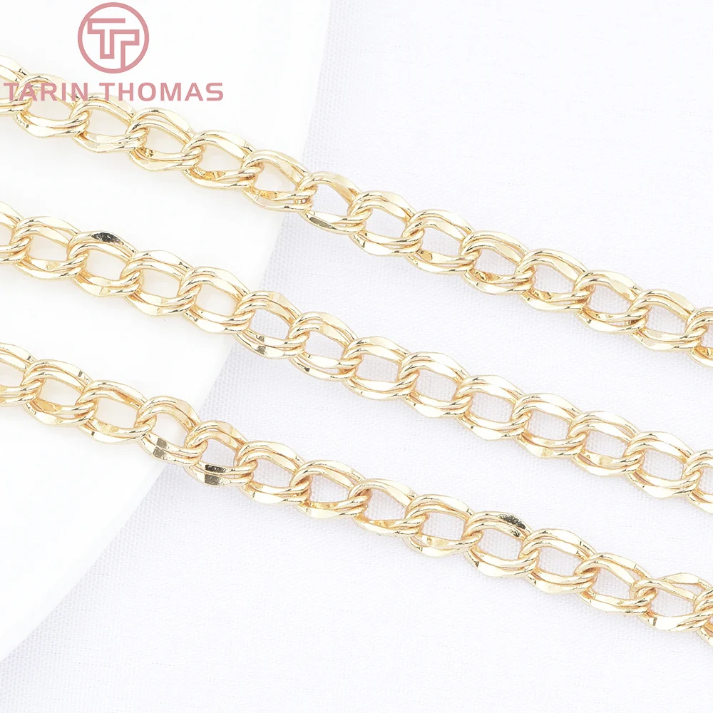 (9852) 24K Gold Color Brass O Shape Double Ring Necklace Chains Bracelet Chains High Quality DIY Jewelry Making Accessories image 6