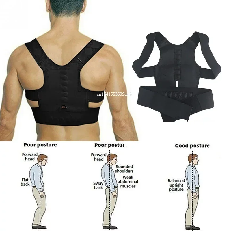 Magnetic Posture Corrector Back Shoulder Straighter Brace Belt Corrective Therapy Corset Lumbar Support Correction for Women Men