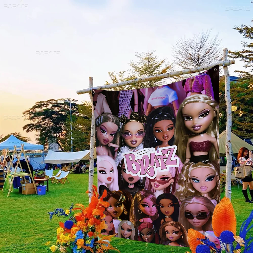 Bratz Doll Banner INS Style Outdoor Party Decoration Atmosphere Flag