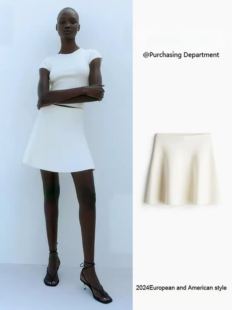 

Модная вязаная расклешенная юбка для женщин, Новое поступление, зима 2025 г., свободная юбка-миди, этнический сценический костюм