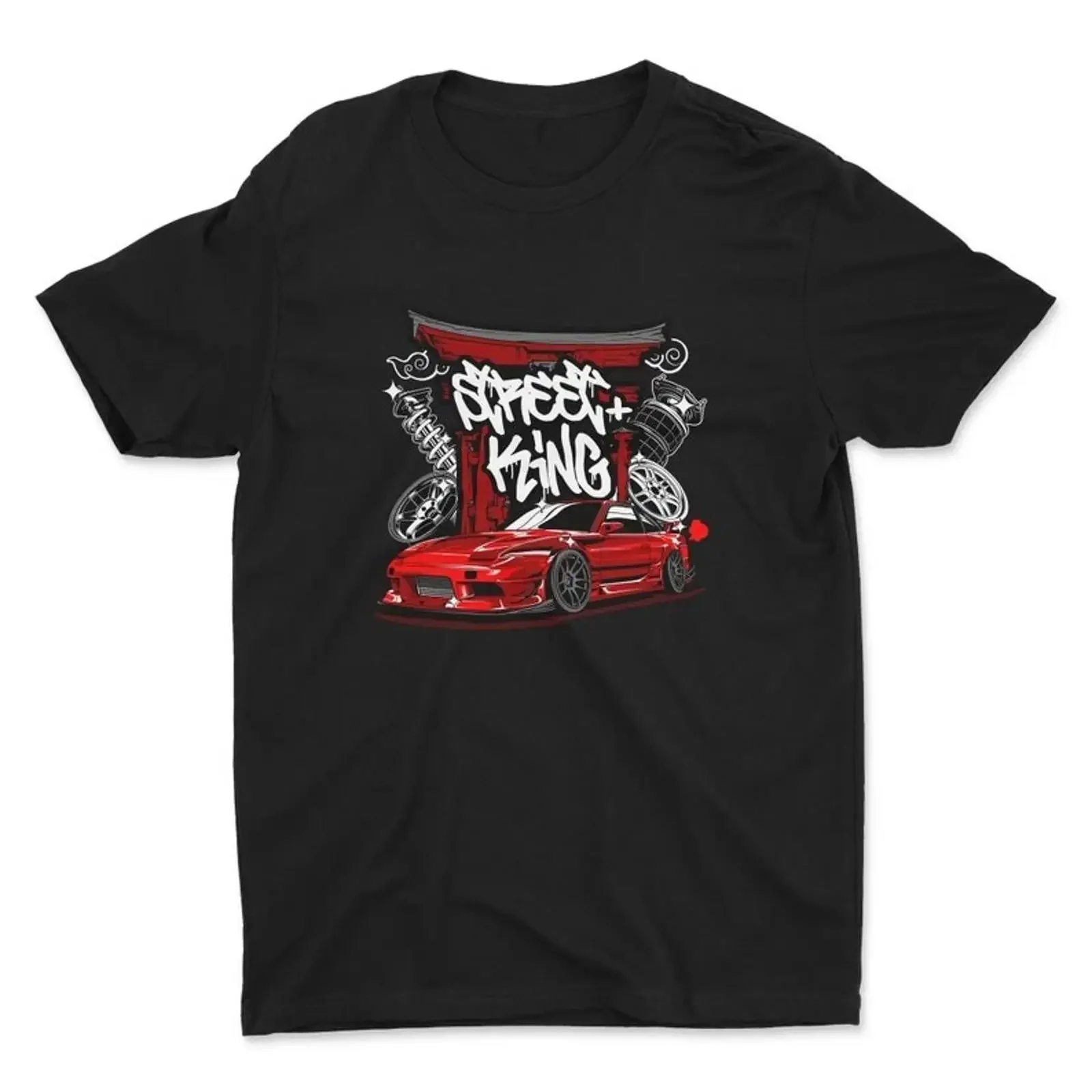 180SX S13 Street King Car T Shirt JDM Enthusiast Guy vintage Washed homme Soft Top For Everyday Wear graphic designer clothes