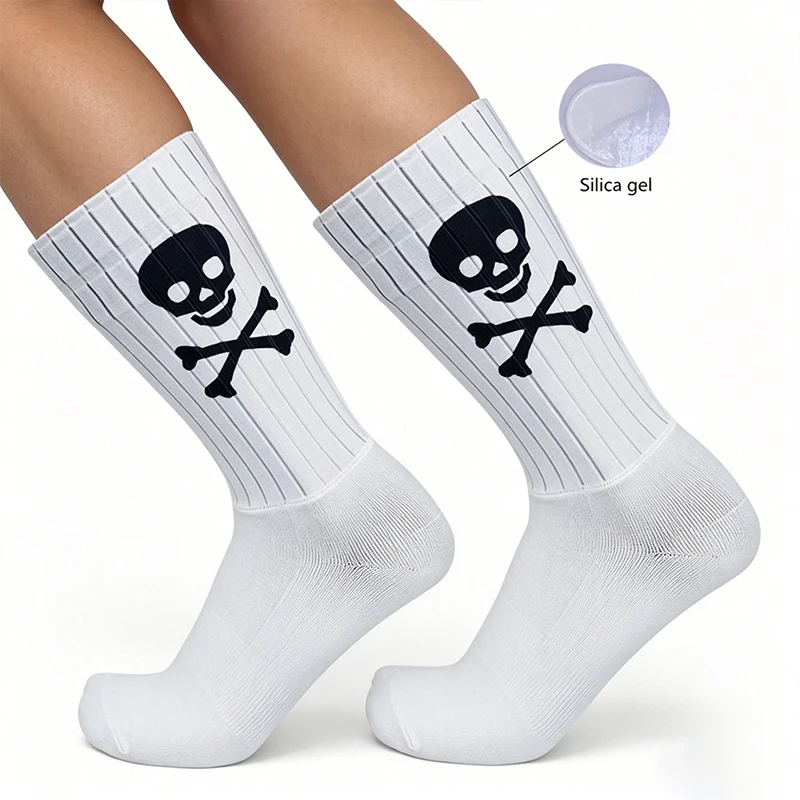 Skull Non-slip Sports Silicone Aero Cycling Socks Breathable Pattern Road Bike Racing Socks Calcetines Ciclismo - view 4