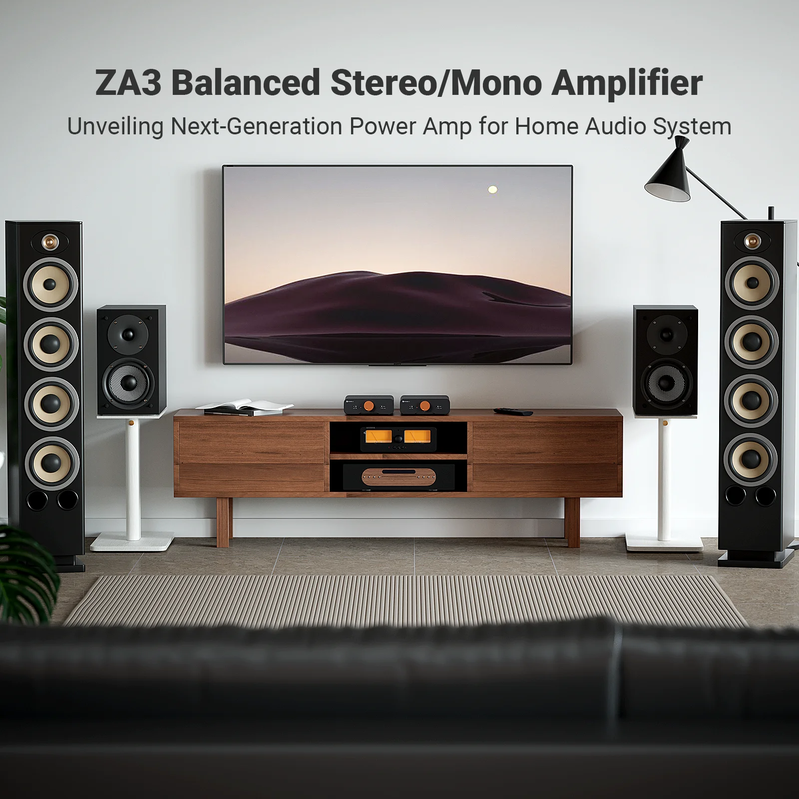 مضخم طاقة ستيريو Fosi Audio ZA3 TPA3255 فئة D HiFi Audio Amp لمكبر صوت رف الكتب السلبي مع مدخل XLR/RCA/متوازن #6