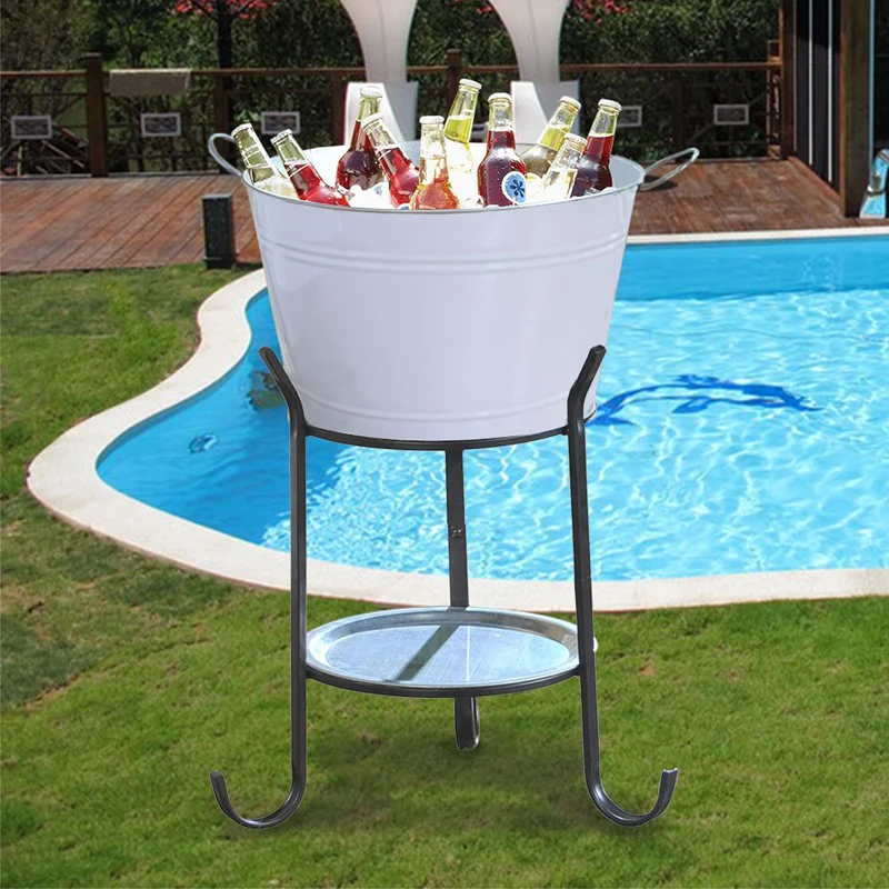 Picnic Seafood Beer Beverage Ice Bucket KTV Stainless Steel Ice Bucket