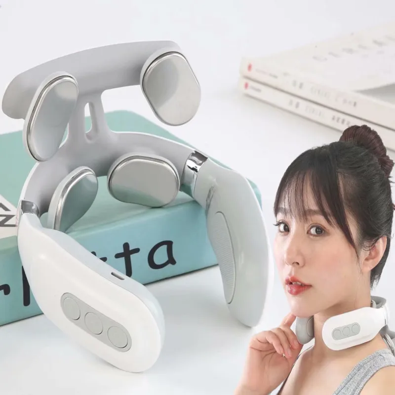 

Портативный умный массажер для шеи и плеч — перезаряжаемый через USB, литиевая батарея, идеальный подарок для мужчин и женщин