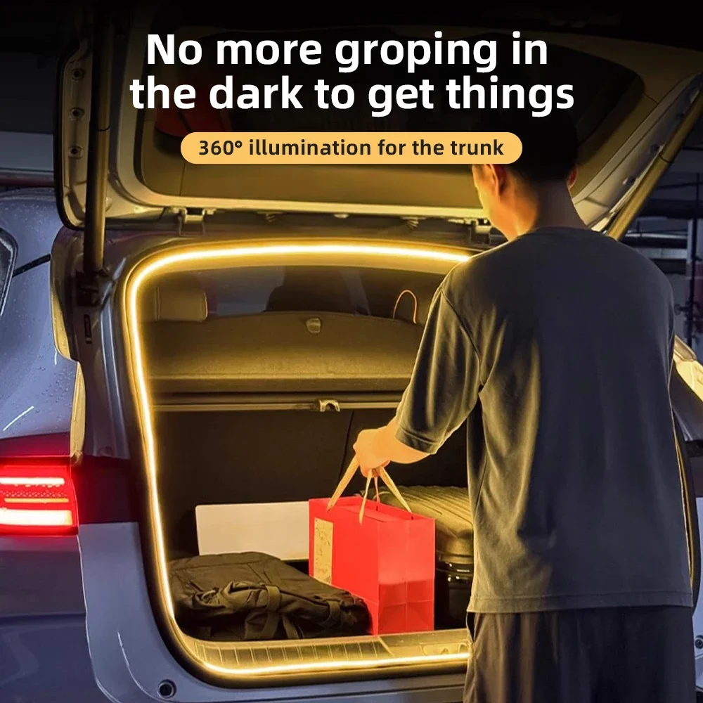 For BYD Series Car LED Trunk Streamer Light Non‑destructive Install Decorative Ambient Modification Accessories