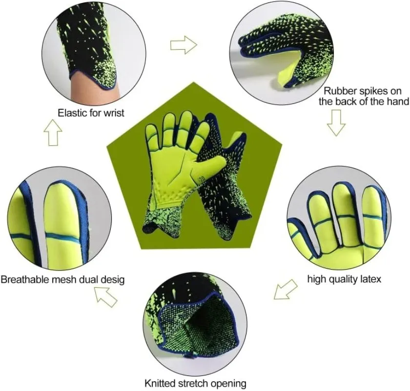 Professional Goalkeeper Gloves Adults Kids Football Latex Thickened Protection Goalkeeper Soccer Sports Football Goalie Gloves