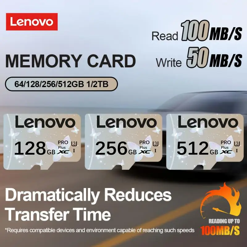 Karta pamięci flash Lenovo SD/TF 2 TB Karta pamięci SD klasy 10 Karta pamięci 128 GB 1 TB Micro TF SD Prędkość do 100 MB/s do lustrzanek cyfrowych