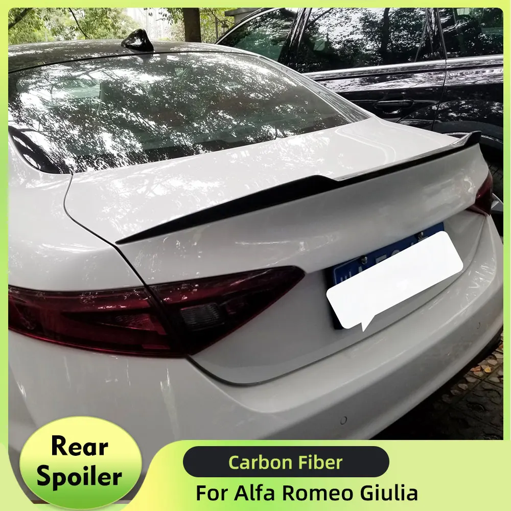 

Задний спойлер из углеродного волокна, крыло багажника, губа багажника для Alfa Romeo Giulia, спойлер седана 2015-2021, FRP, автомобильный задний спойлер багажника, крыло багажника