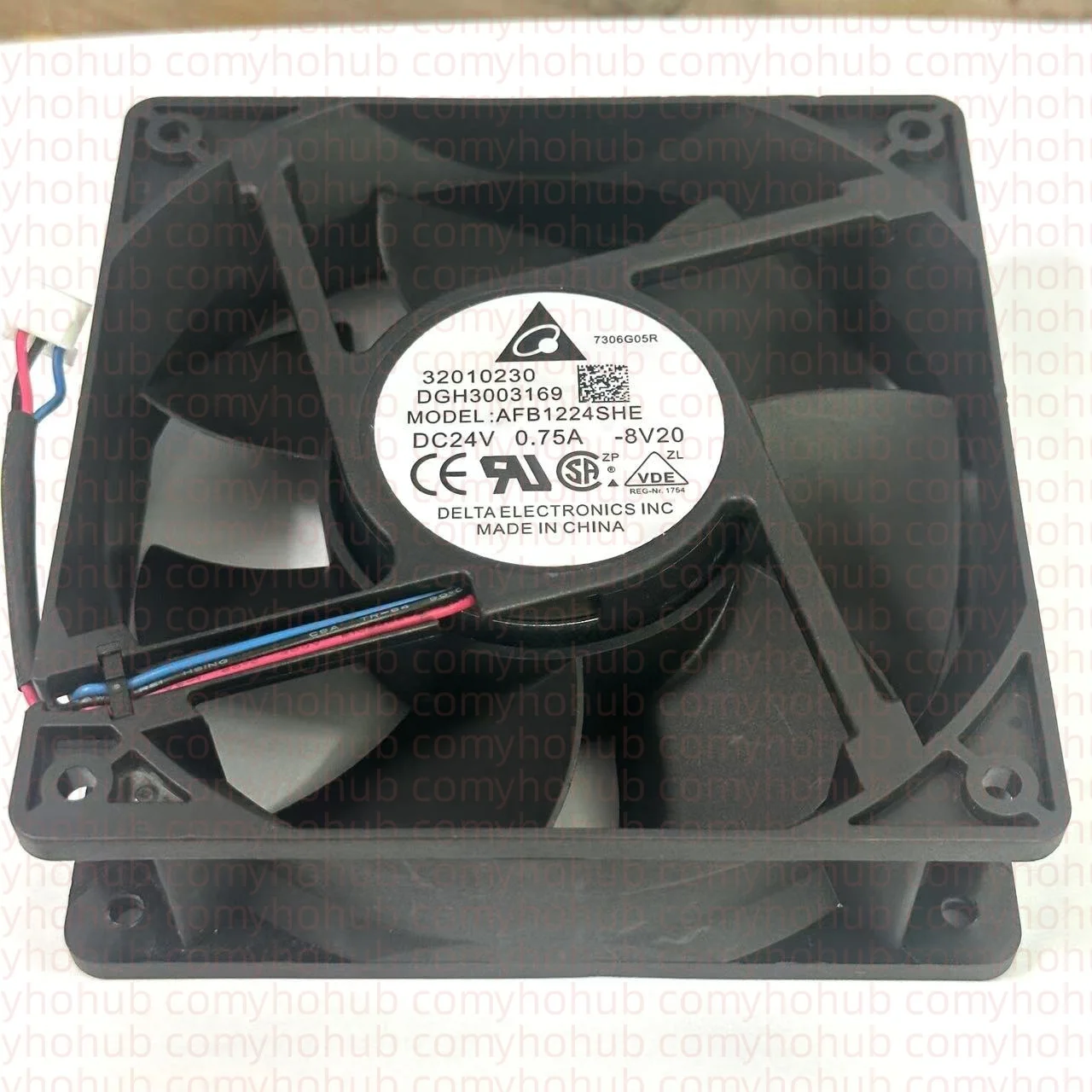 Delta Electronics AFB1224SHE 8V20 DC 24V 0.75A 120x120x38mm Server Cooling Fan