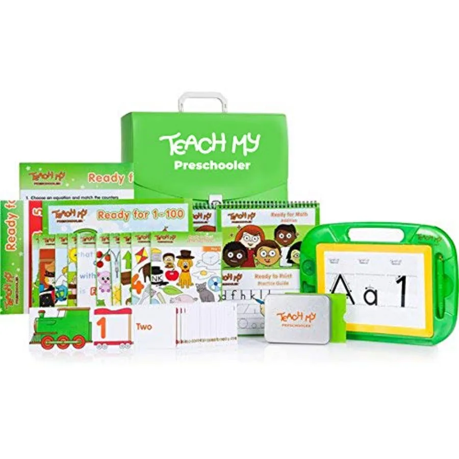 

Preschooler Learning Kit: Screen-Free. Preschool Readiness. All-In-One Kit. Teach Reading Printing Numbers to 100 Early Math. 7