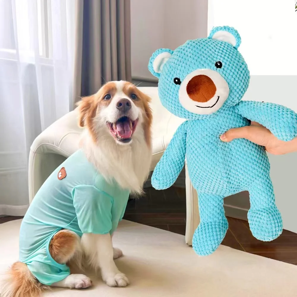 Dog Large Sound Squeaky Toys Bear Animals Shape Pet Soft Plush Chew Molar Training Toy Puppy Bite Teeth Dental Toys Pet Supplies