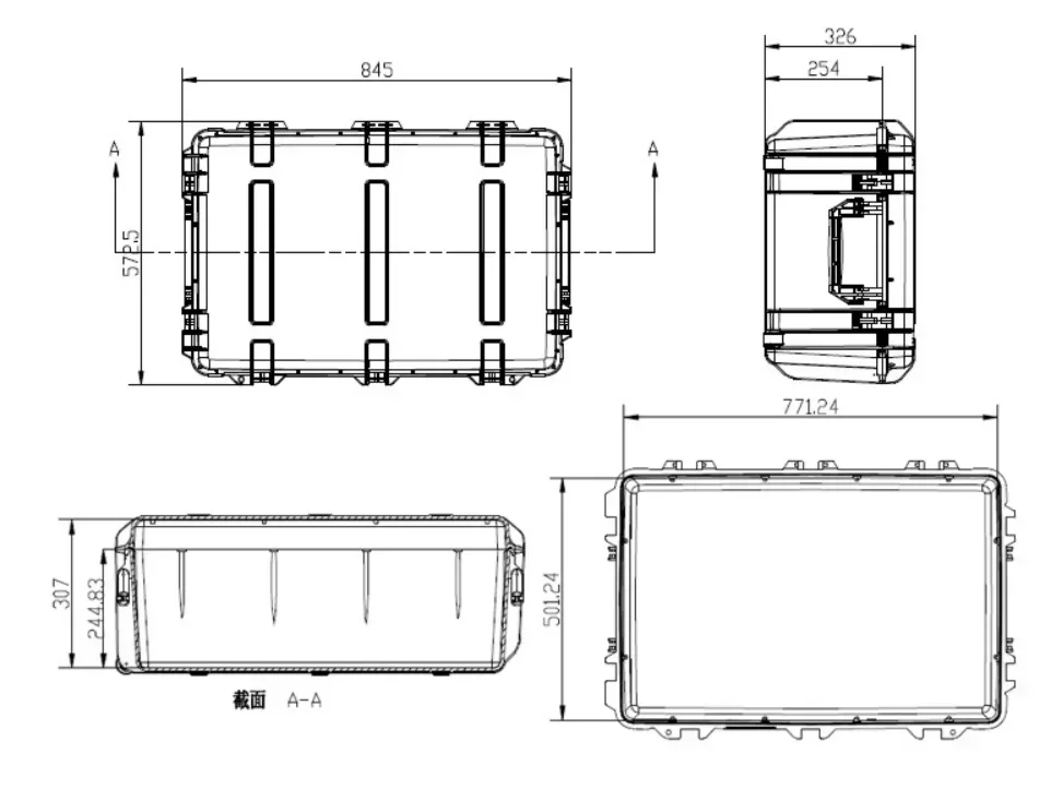 For 720x530x280mm DPC134-2 China IP67 Waterproof Plastic Pelican Hard Case with Foam