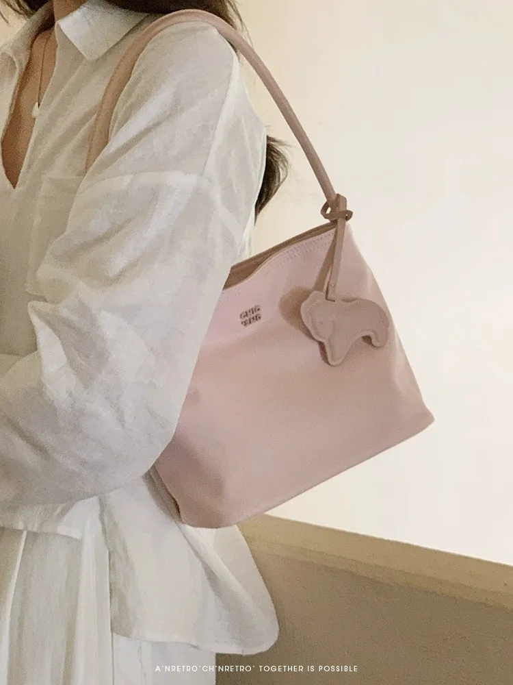 Sweet Girl Macaron Colour Tote Bag 2025 New Spring & Summer Light Luxury Niche Design Shoulder Bag Fashion Handbag Underarm Bag