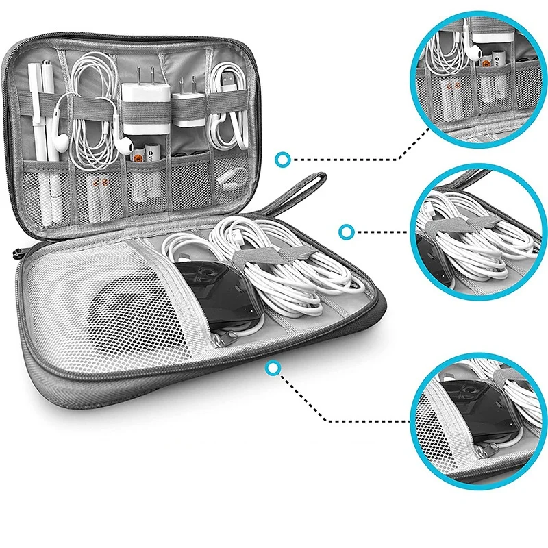 Multi-function Travel Storage Bags Polyester Waterproof Zipper Pack Data Arrange Bag Office Portable Organizer Case Card Package