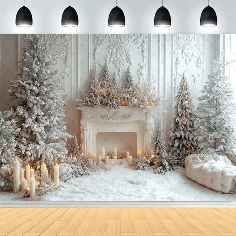 Winter Christmas Atmosphere Windows Photography Background Merry Christmas Glow Christmas Little Photo Studio Backdrops AG-65