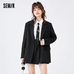 Semir Suit Jacket Women Loose Design Sense Spring 2022 New Black Casual Suit Chic Small Trendy