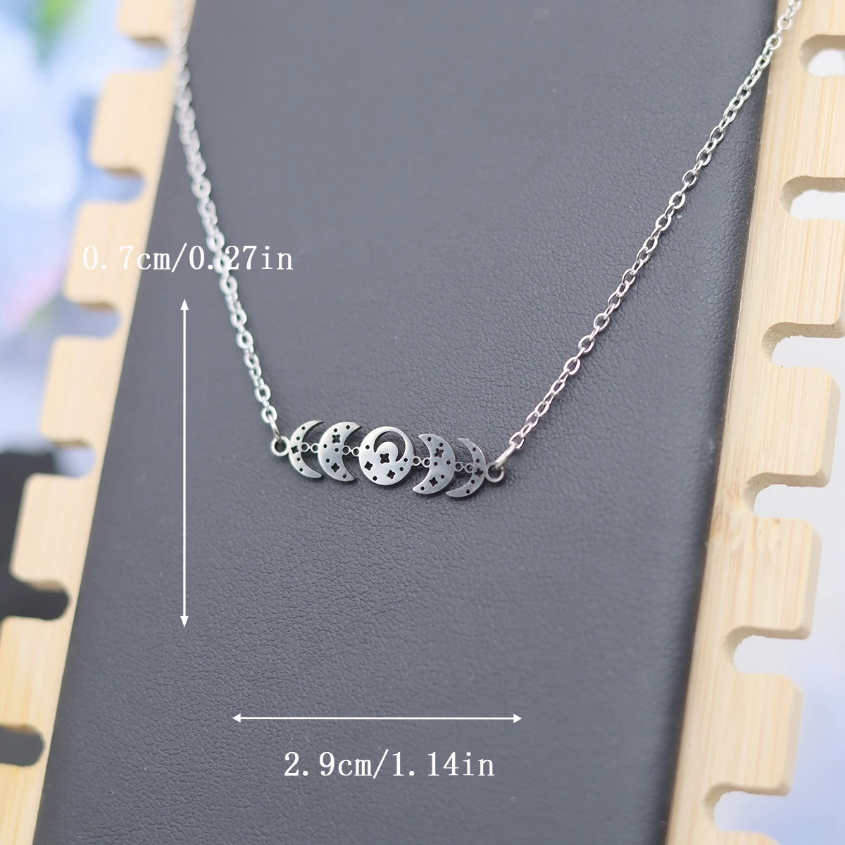 كينيتيال خمر السماوية القمر المرحلة المختنق قلادة بوهو القوطية الساحرة لونا قلادة قلادة مجوهرات للنساء #2