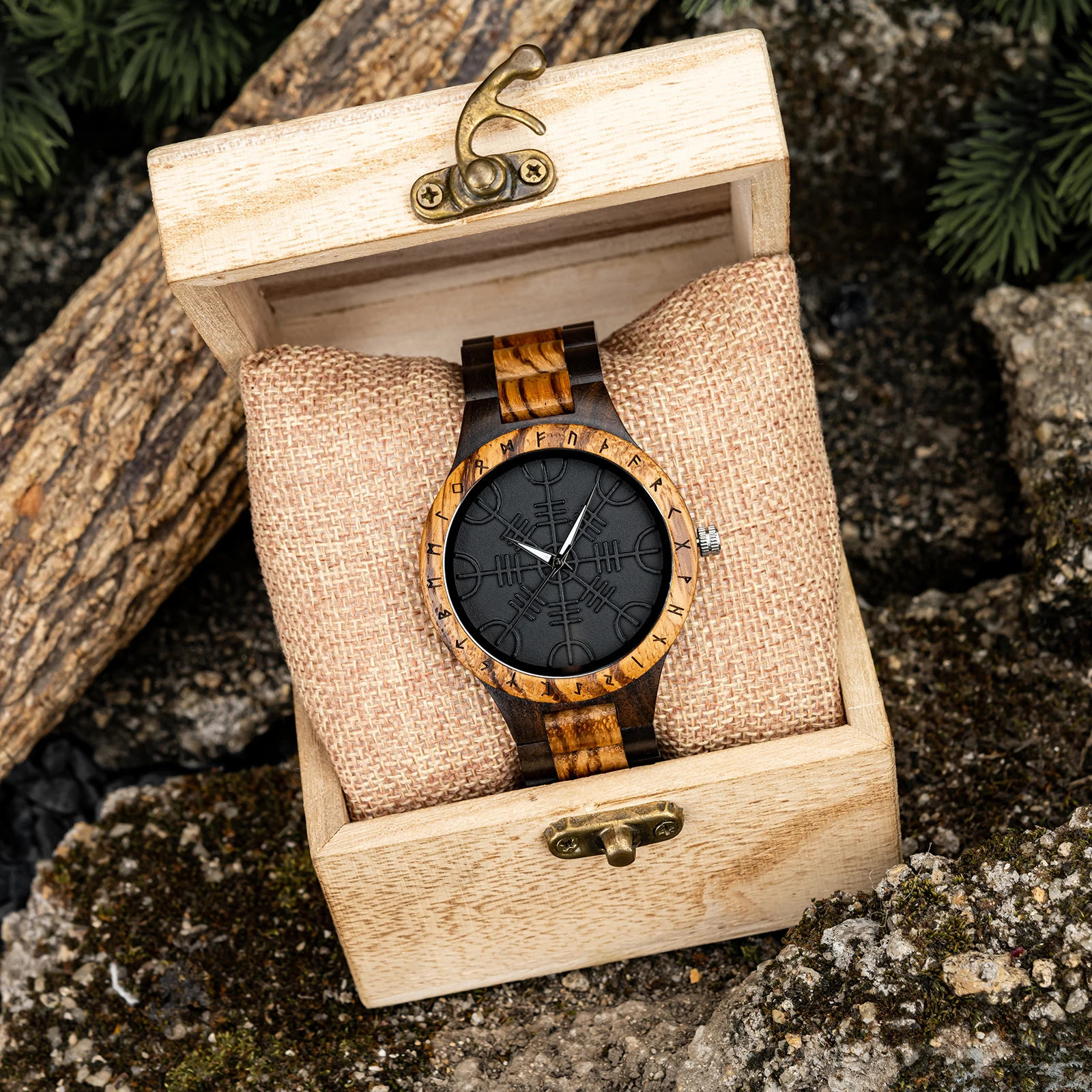 BOBO BIRD Wood Watches Relogio Masculino Watch for Men Viking Warriors Symbol Relojes Para Hombre часы мужские Logo Custom