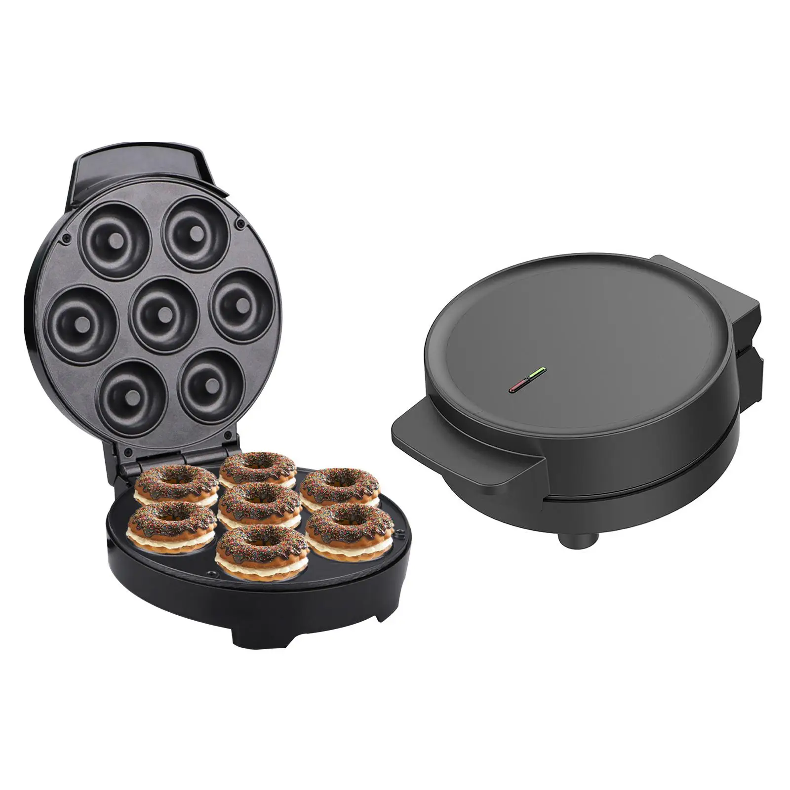 Electric Donut Maker with Indicator Light Breakfast Waffle Baking Machine