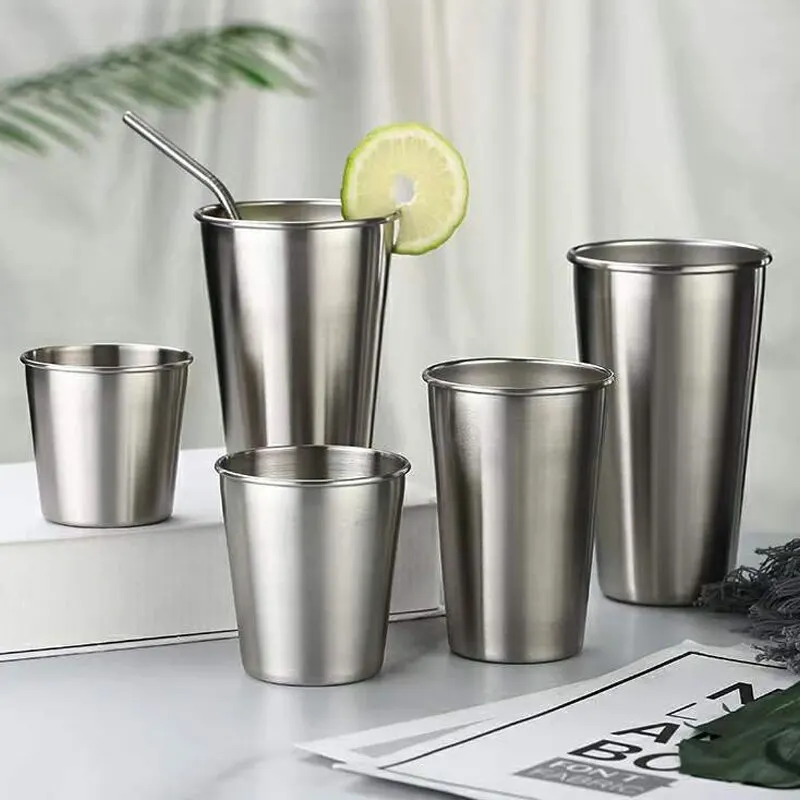 Stainless Steel Gold Cups 300ML Insulated Metal Cup 304 Drinking Beer Mug Metal Travel Drink Cup