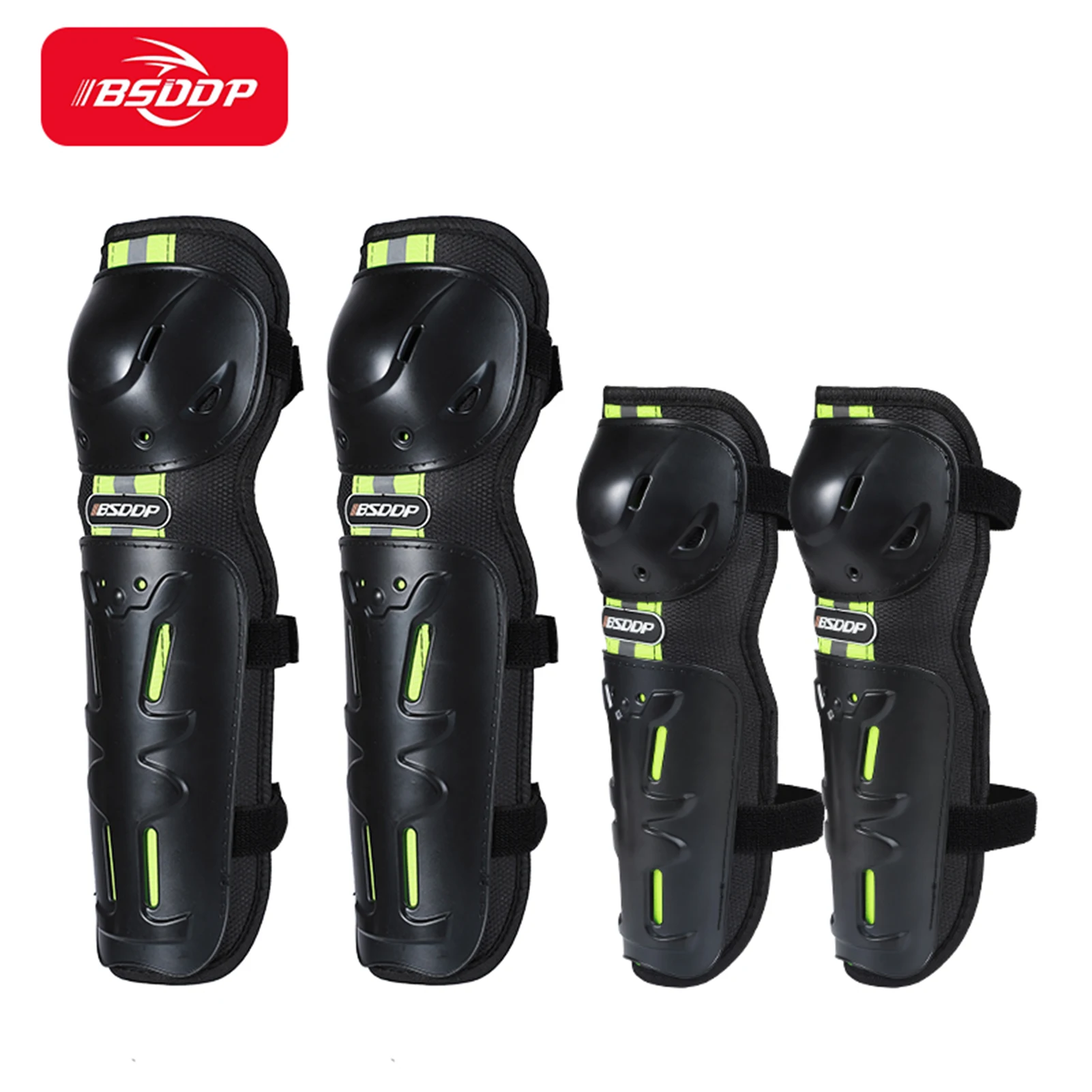 

Motorcycle Knee Pads 4 Piece Set Elbow Knee Reflective Comfortable Breathable Elbow Knee conservation Knee pads