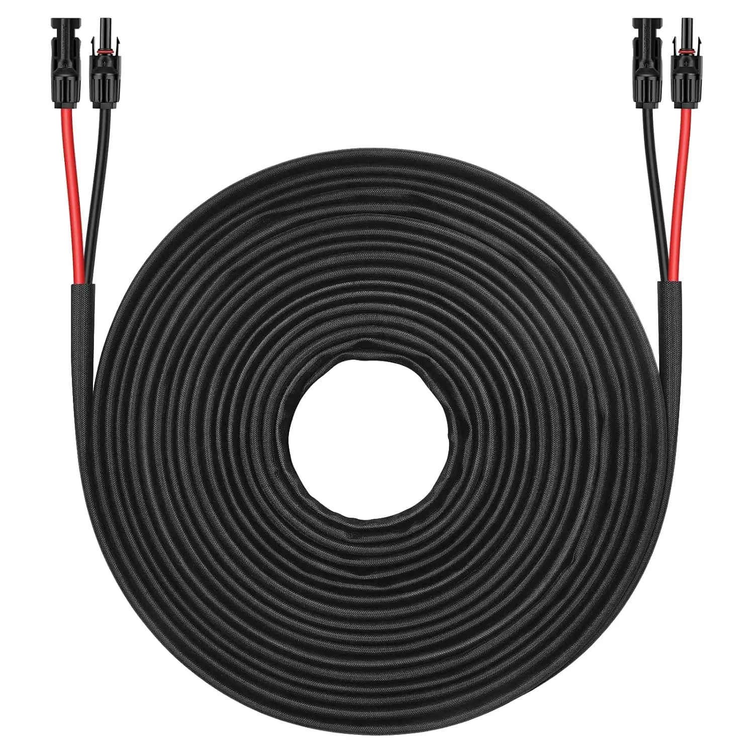 

Solar Panel Extension Cable - 50Ft 10Awg(6Mm²) Solar Panel Wire Twin With Female And Male Connector, Tinned Copper Pv Wire For