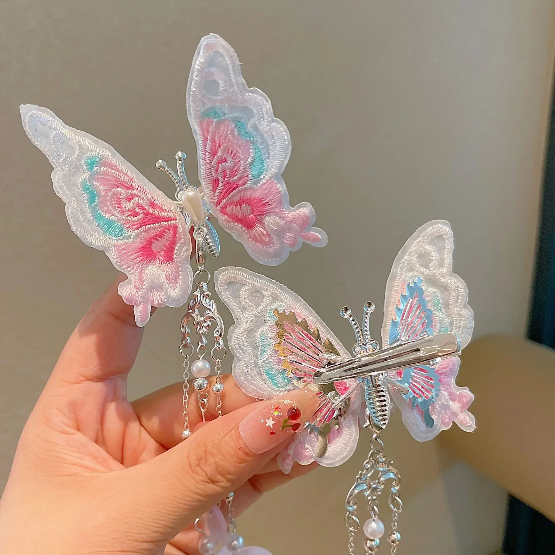 

Kids Accessories Butterfly Children's Hanfu Headdress Fringe Antique Hairpins Baby Accessories Hair Pins and Clips