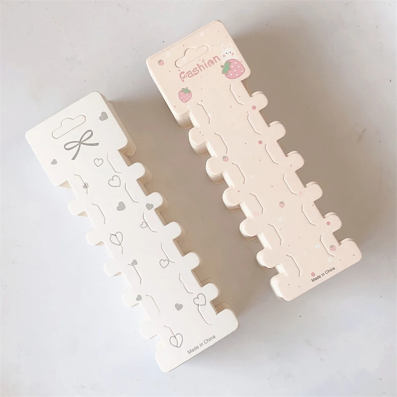 50PCS Hairpin Long Paper Card Hairband Bracelet Retail Price Tag Hairband Display Card For DIY Hair Jewelry Packing Hair Clip 