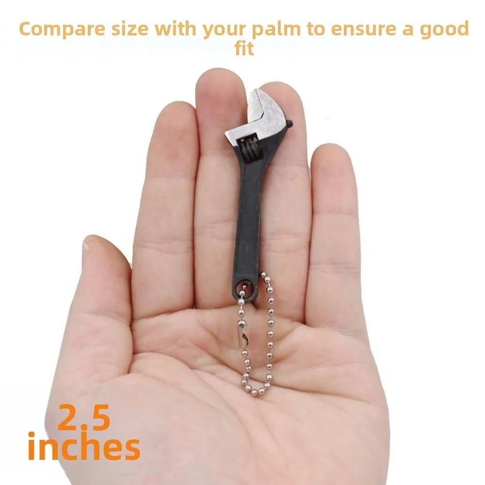 2.5 Inch-4 Inch Mini Adjustable Wrench Steel Lightweight Monkey Wrench Black Silver Color Versatile Mini Tool Kit