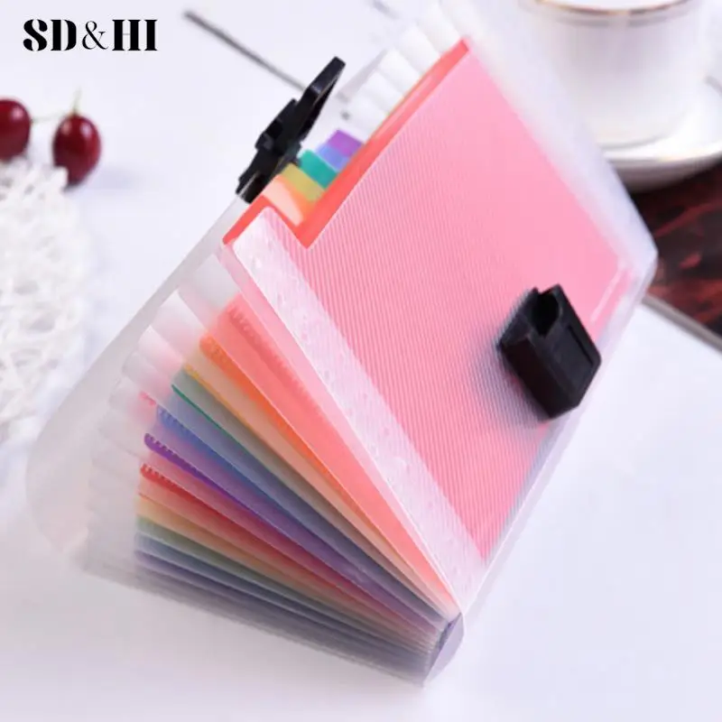 A6 13 celle Portable File Folder Extension Wallet Bill ricevuta File Organizer