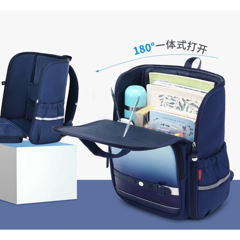 Grade 1-3-6 Space Children Fashion Backpacks New British Style Girls Boys Gradient Color School Bags for Travel High-capacity