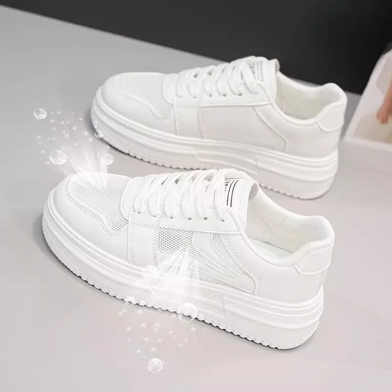 

Summer Women's Shoes White Breathable Mesh Slip-On Fashionable Casual Sneakers by BaJiao Comfortable All-Season Loafers