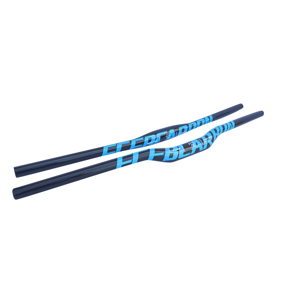 FCFB niebieska kierownica rowerowa MTB uchwyt rowerowy z włókna węglowego Riser prosta/płaska kierownica 25.4*380/400/420/440/460/480/500/520-700mm — zdjęcie 2