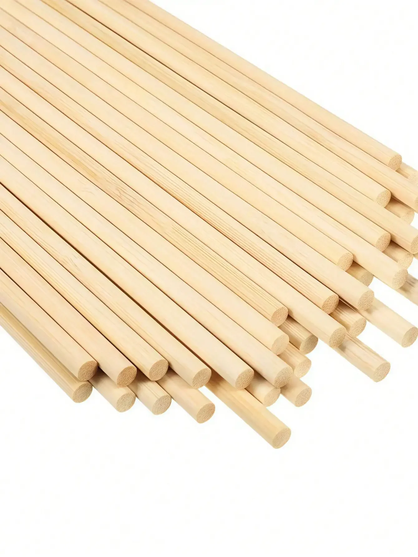 

100Pcs Unfinished Wood & Bamboo Dowel Rods, Natural Craft Sticks for DIY Handmade Projects Photo Booth Props