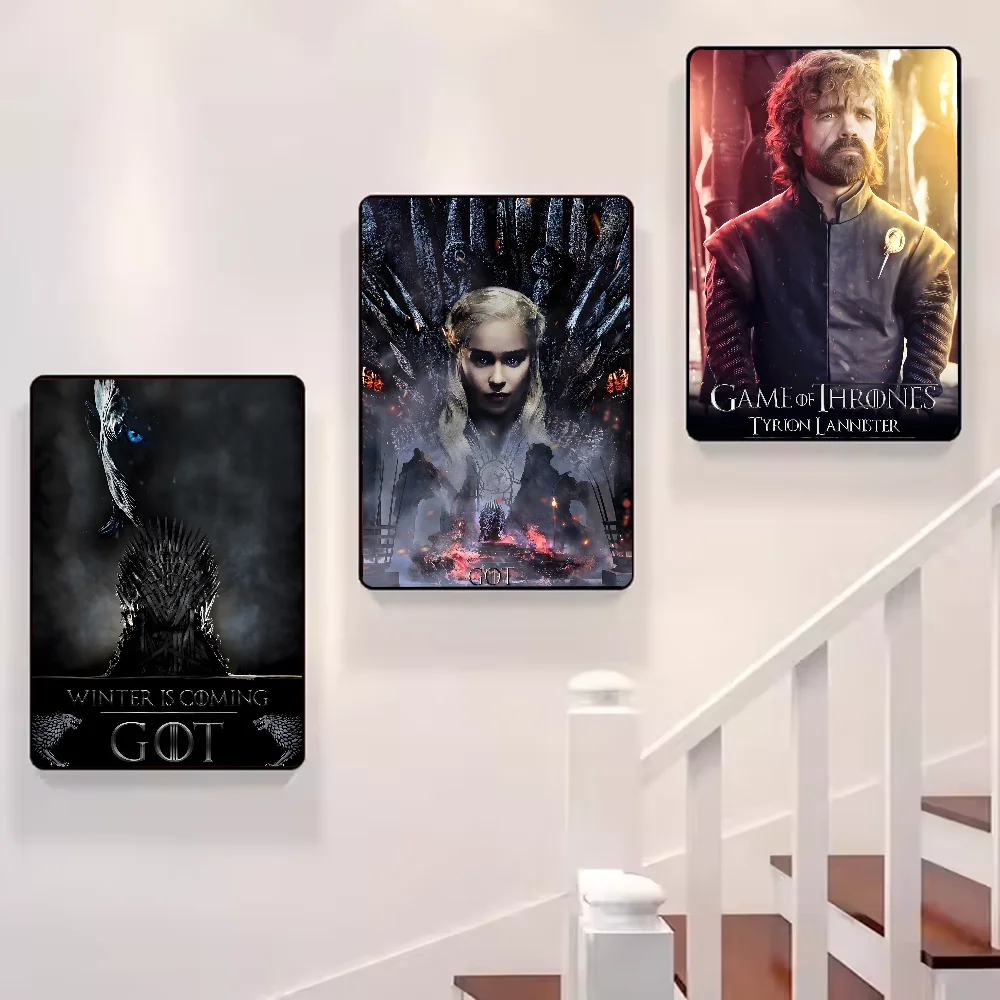 D-Dragon Movie Game Of T-ThroneS W-Western Poster HD art sticky wall waterproof home living room bedroom bar aesthetic decoratio