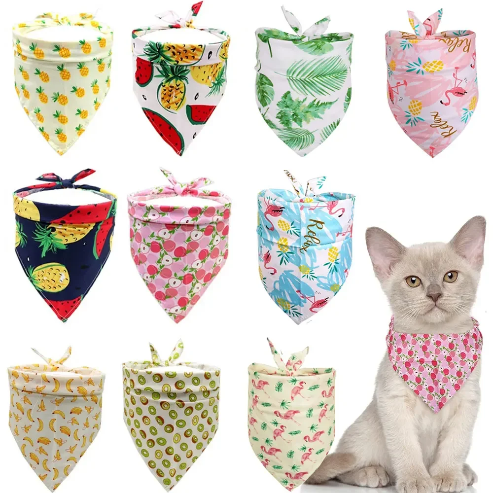 30PCS Bulk Dog Bandana Personalized  Pet Dog Bandanas Scarf Summer Fruit Small-Milldle-Large Dog Grooming Accessories