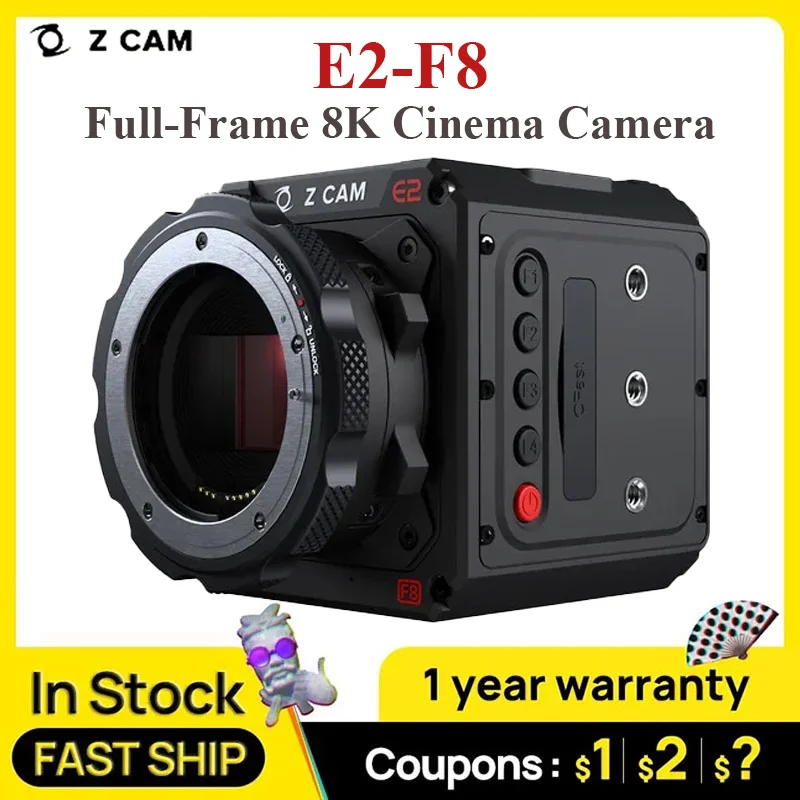 Z CAM E2-F8 Full-Frame 8K Cinema Camera Record up to 8K30 Video 12-Bit ZRAW Recording 14 Stops of Dynamic Range Full-Frame CMOS