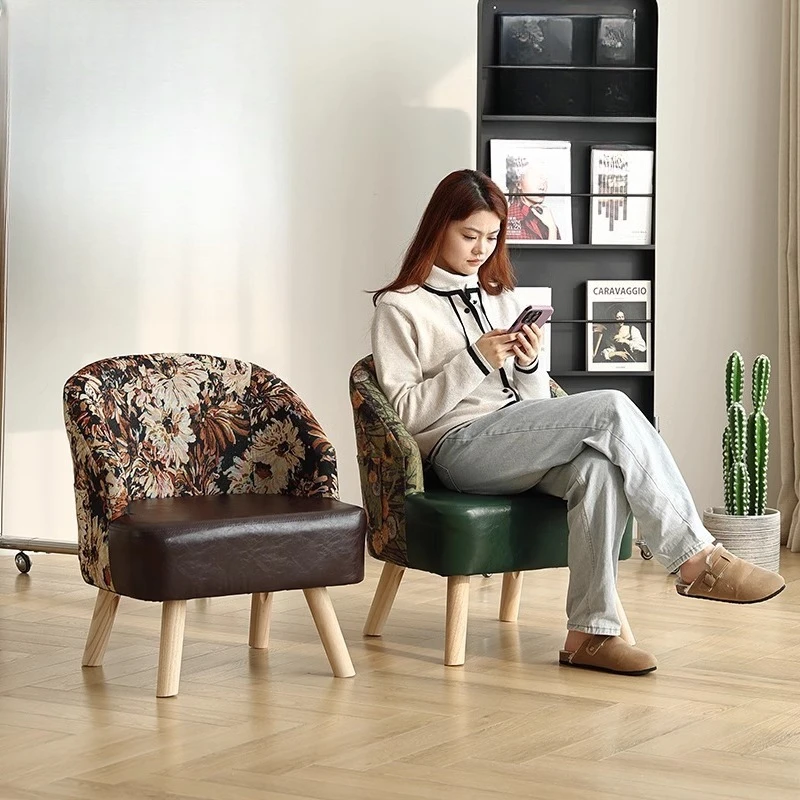 Sofa chair household balcony living room seat retro casual single back chair