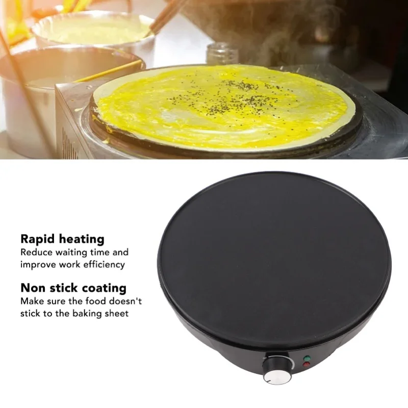 Crepe Maker Griddle Non Stick 12 Inch With Batter Spreader Wooden Spatula For Cooking