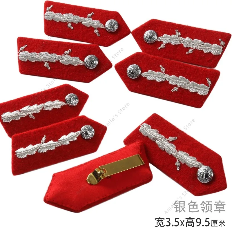 UK British Bullion Gold/Silver Wire Collar Patches Tabs-Hand Embroidered Military Uniform Insignia Badges Cosplay Collectibles