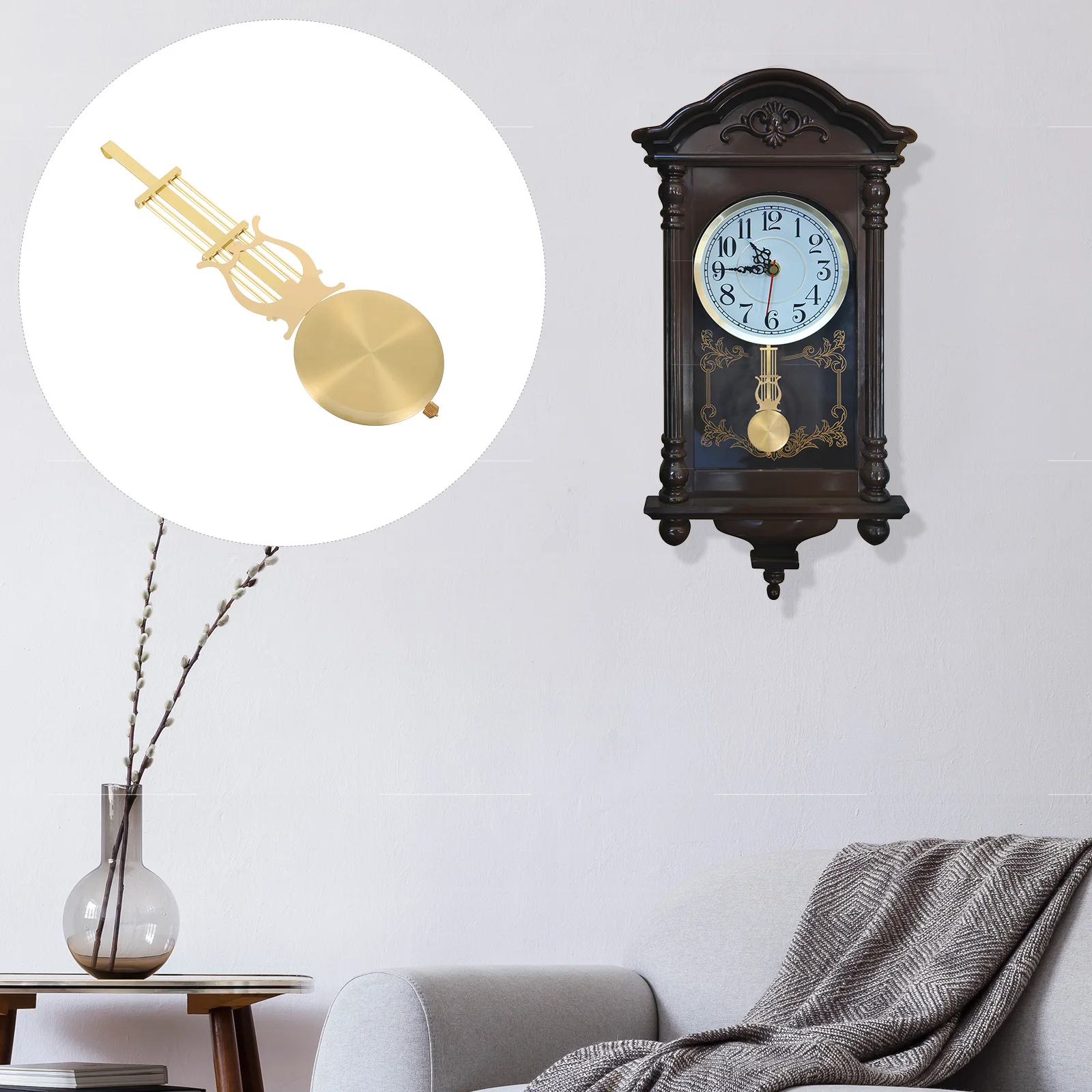 

Golden Clock Pendulum Wall Parts Supplies Replacement Accessories Metal Quartz for