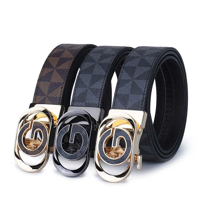 Luxury PU Leather Designer Brand Men Outdoor Belt Soft Accessories Boy Black Belt