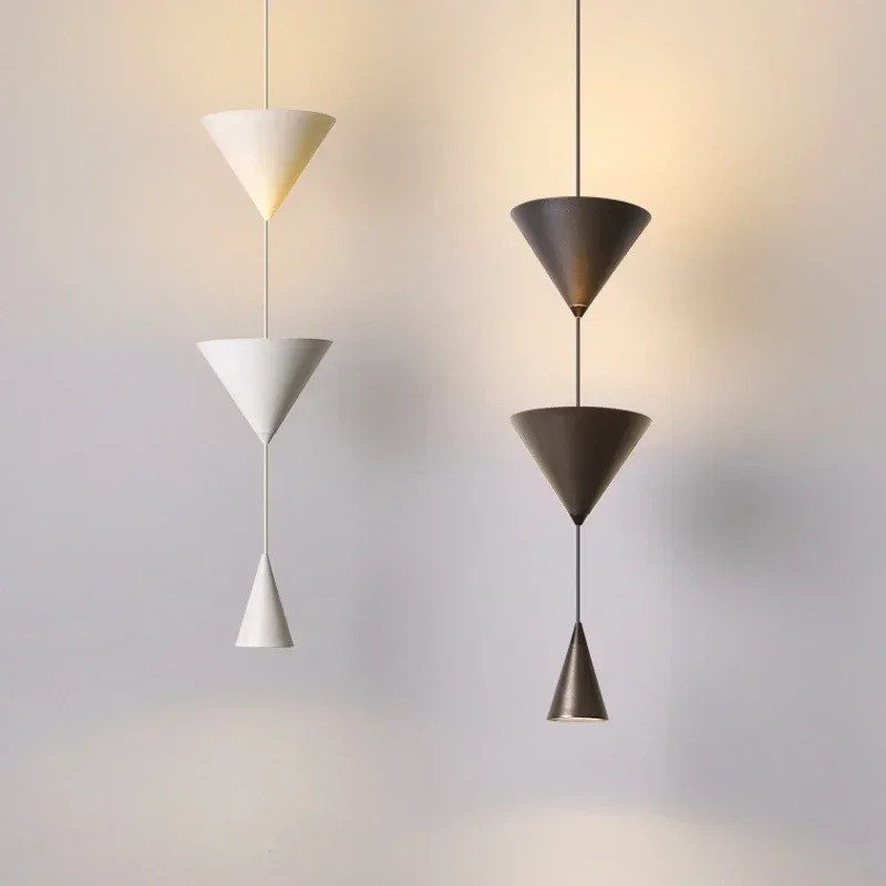 SANDYHA Modern Minimalist Inverted Triangle Cone Pendant Light Chandelier Elegant Home Decor for Living Room Bedroom Dining Room