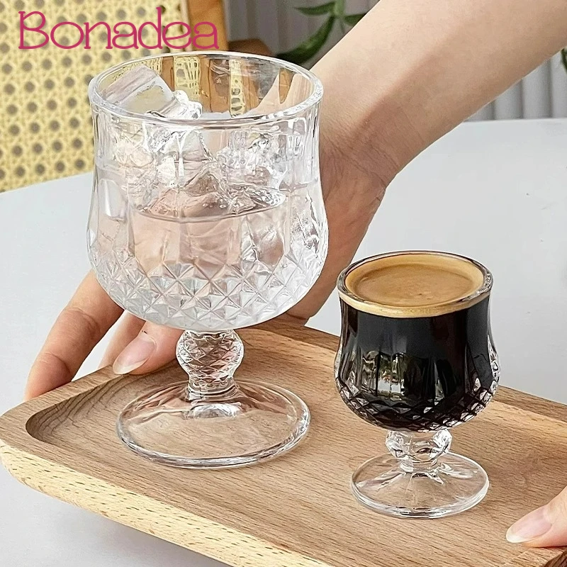 

Creative Diamond Ice Americano Glasses Cup Espresso Glass Cups Set Second-hand Goblet Water Milk Glass Cup Cafe Home Accessories