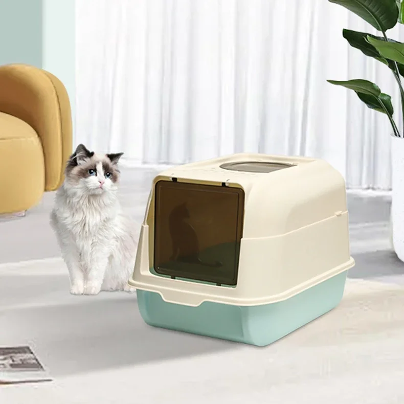 Fully Enclosed Litter Box Litter Scooper Large Kitten Tops Out of Litter-proof Odor-proof Cat Toilet